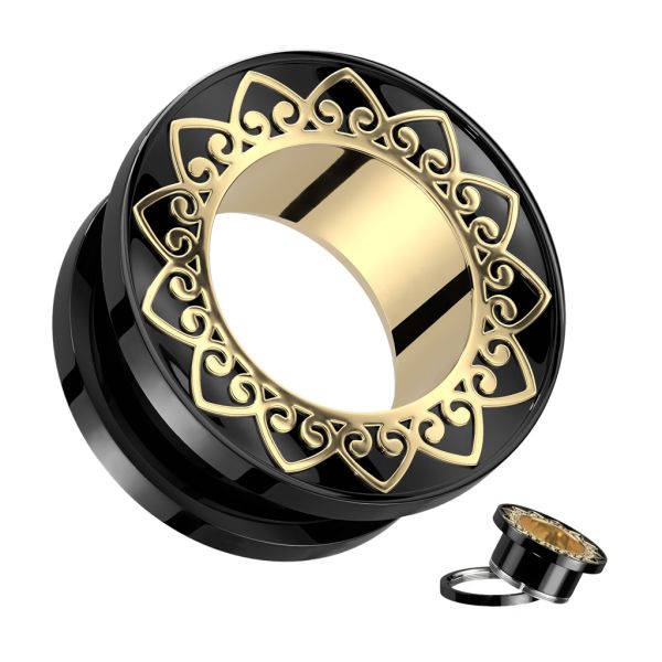 Gold Filigree Black-Tunneli 8mm-1