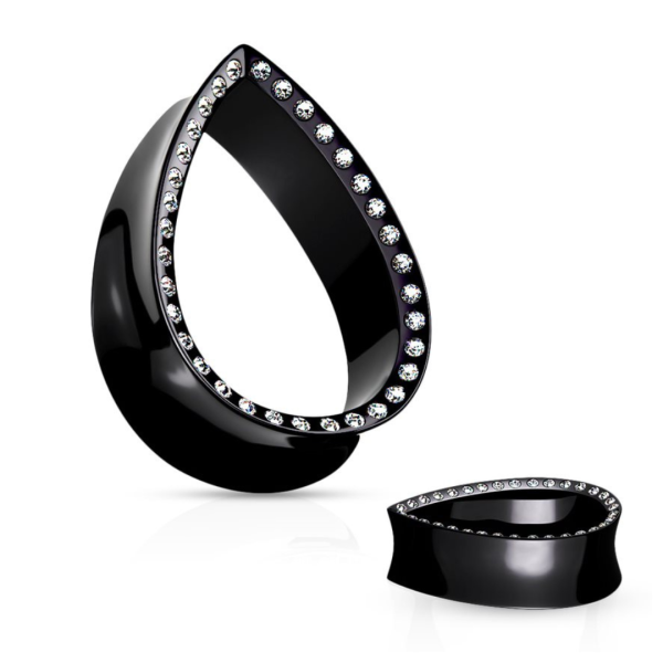 Diamond Teardrop Black-Tunneli 10-16mm-1