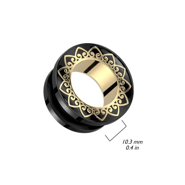 Gold Filigree Black-Tunneli 8mm-2