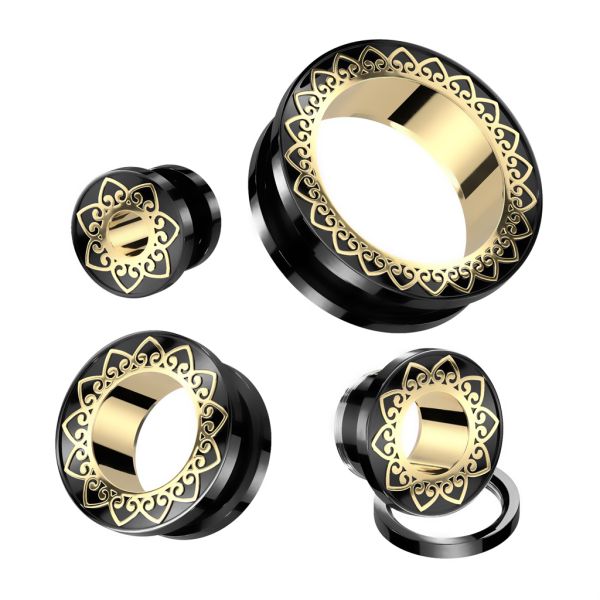 Gold Filigree Black-Tunneli 8mm-3