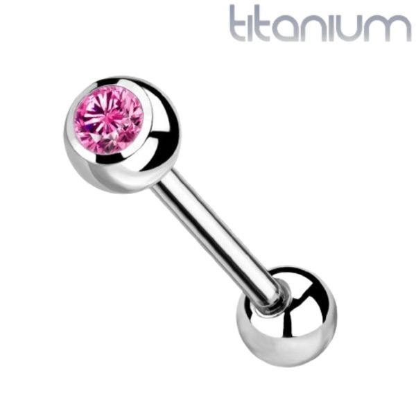 Pink Stone Titanium-Barbell